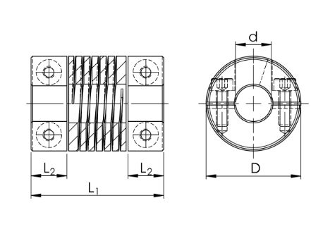 5.1.1 Ausgleichskupplungen KA, kurz, aus Kunststoff - Spiralkupplung, Beamkupplung, Wendelkupplung